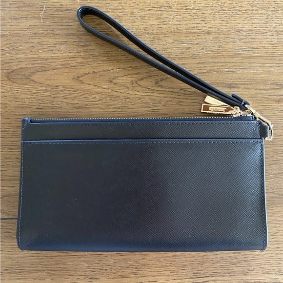 Kate Spade New York Madison Saffiano Leather Double Zip Wristlet (Black)